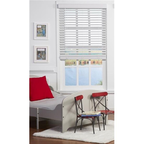 Safe Styles UBJ315X48WT 2 in. Cordless Faux Wood Blind; White - 31.5 x 48 in. UBJ315X48WT - main